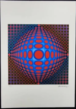 Lithographie de Victor Vasarely, édition limitée numérotée, années 1970