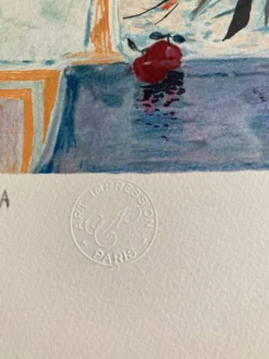 Lithographie (EA) signée Michel Henry - Bouquet à la fenêtre