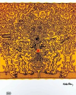Lithographie en édition limitée de Keith Haring des années 1990