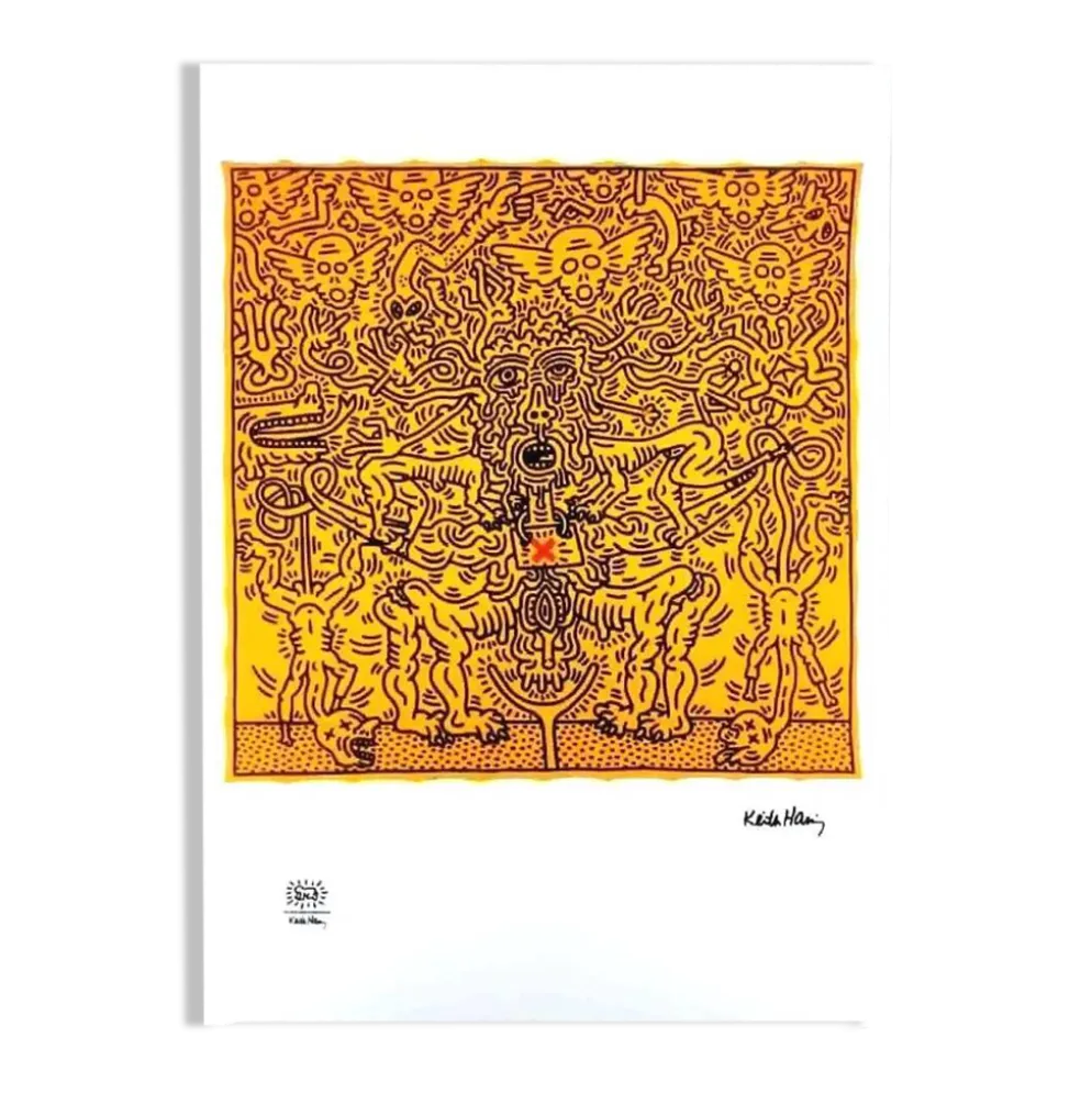 Lithographie en édition limitée de Keith Haring des années 1990