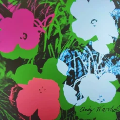 Lithographie en édition limitée "Fleurs" par Andy Warhol, années 1980, publiée par CMOA