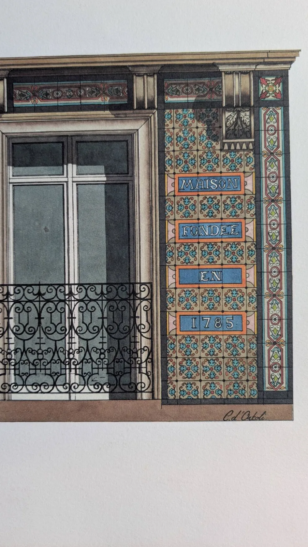 Lithographie "E. Rey Joaillier" – Catherine d'Ortoli