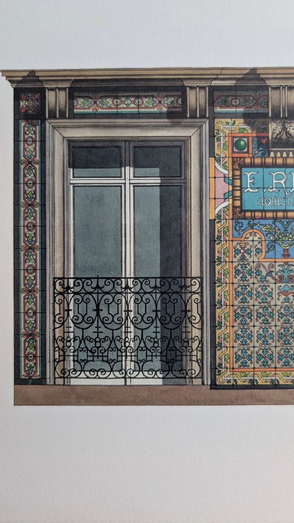 Lithographie "E. Rey Joaillier" – Catherine d'Ortoli