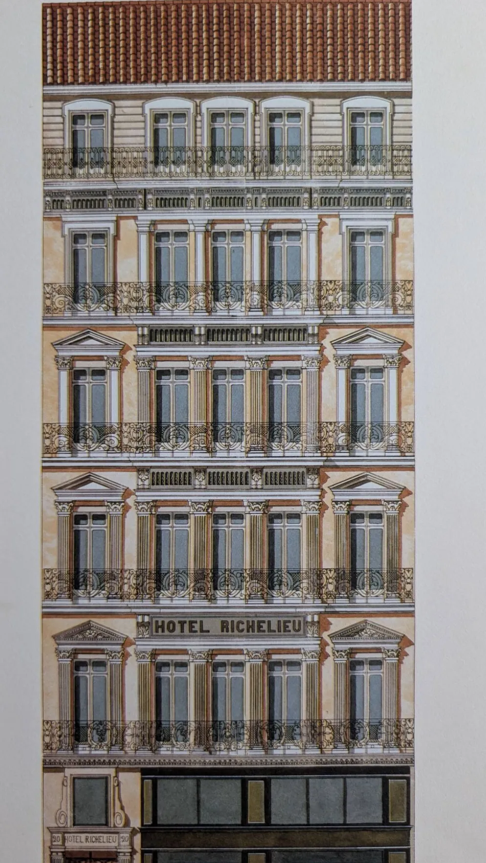 Lithographie "Hôtel Richelieu" – Catherine d'Ortoli