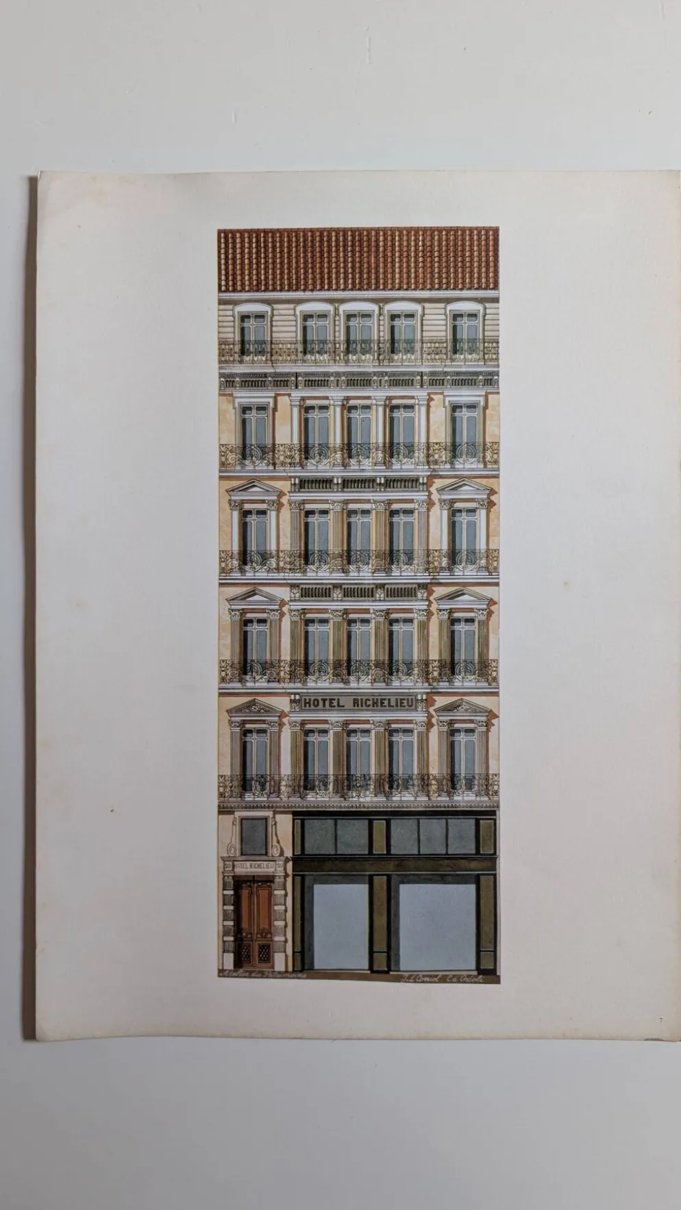 Lithographie "Hôtel Richelieu" – Catherine d'Ortoli