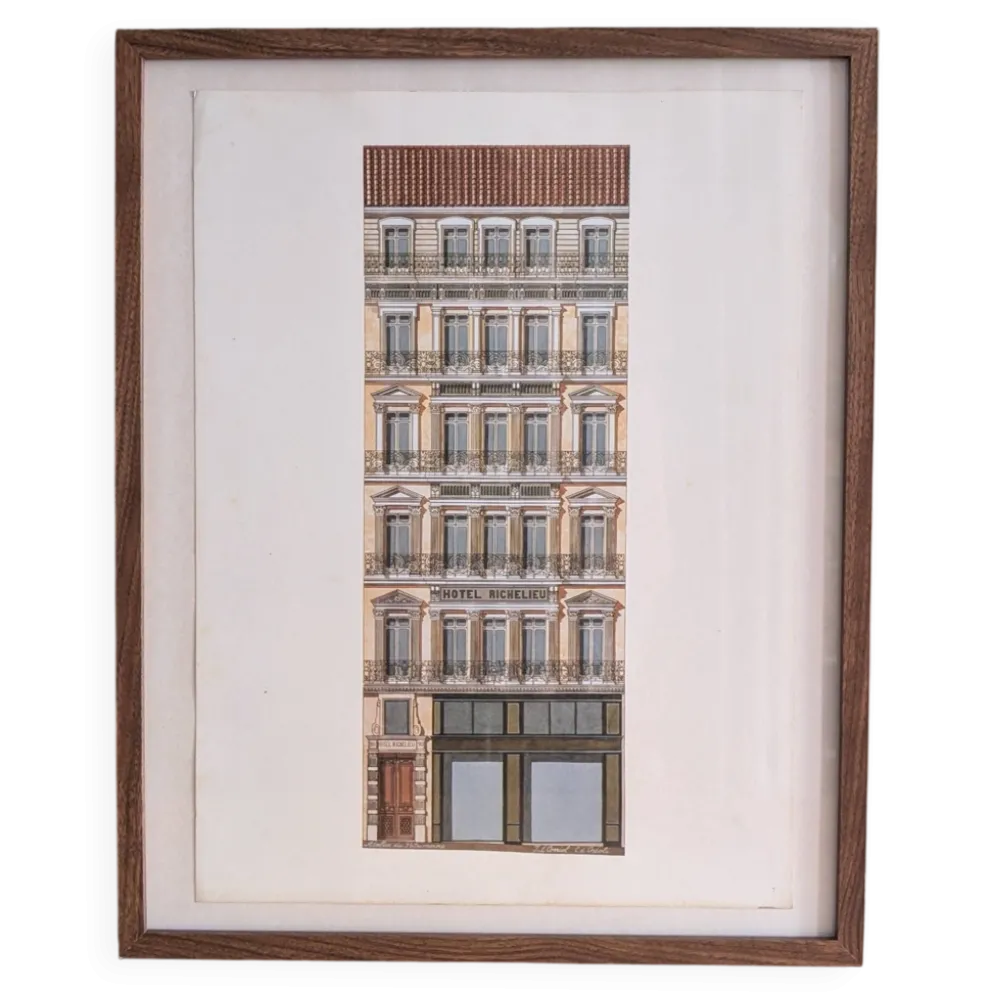 Lithographie "Hôtel Richelieu" – Catherine d'Ortoli