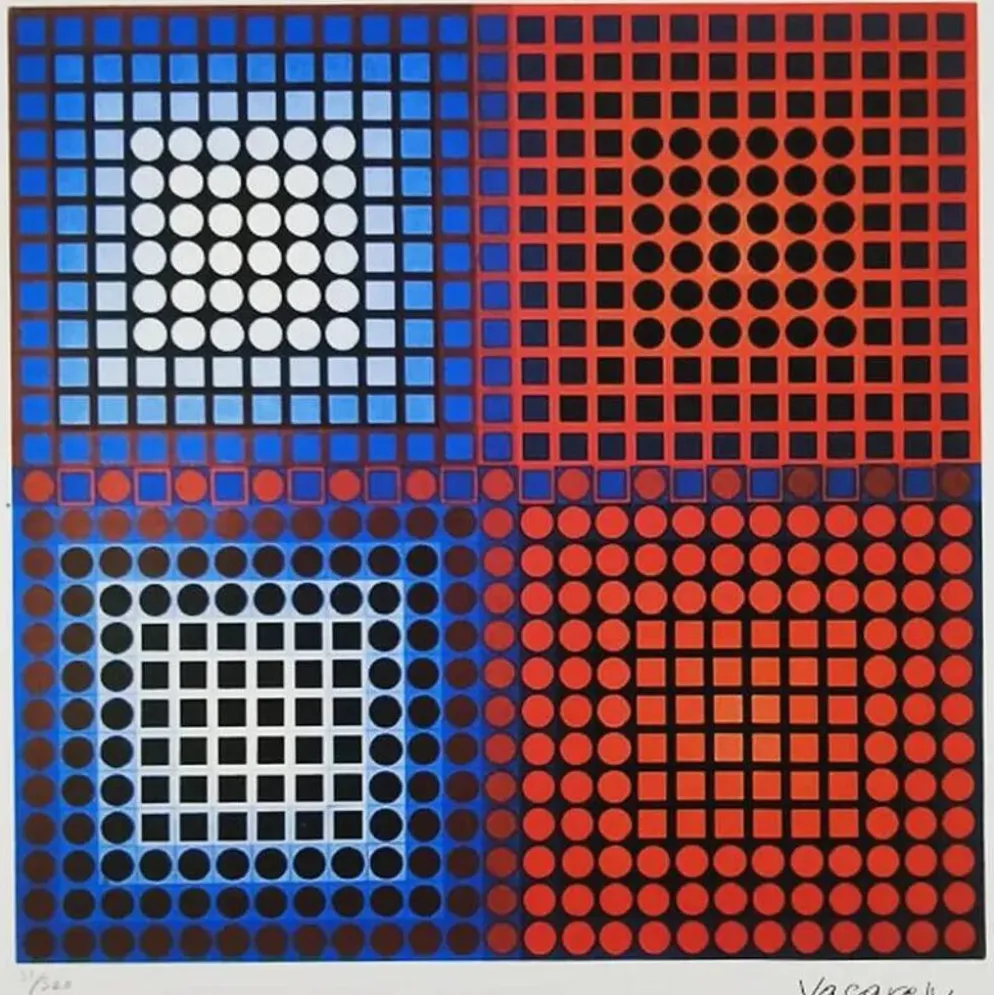 Lithographie numérotée en édition limitée de Victor Vasarely, années 1970