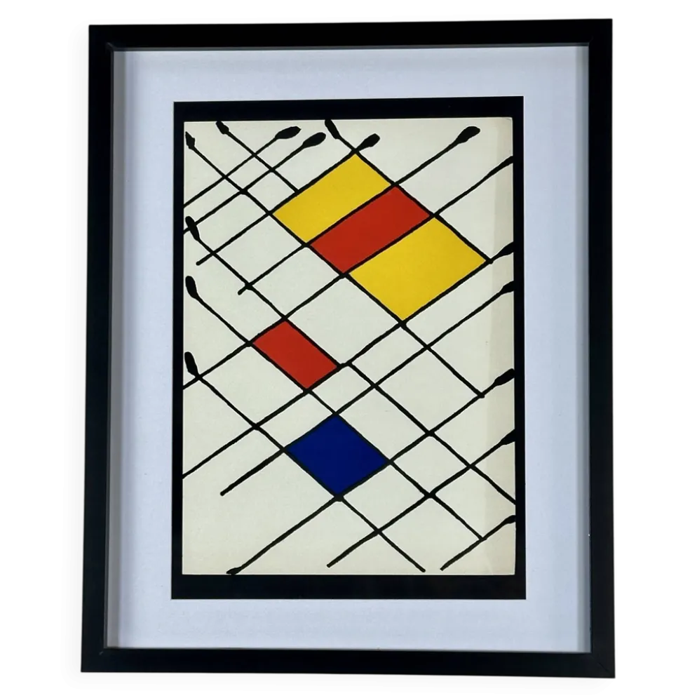 Lithographie originale « Damier » Alexander Calder - Derrière le Miroir n°1