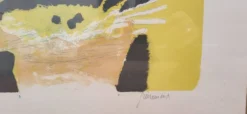 Lithographie Paul Guiramand (1926 - 2007) Oiseaux autours du nid.