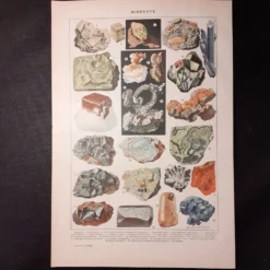 Lithographie sur les minéraux de 1922 (pyrite)