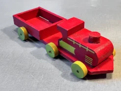 Locomotive et son tender en bois, jouet ancien