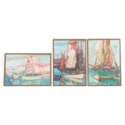 Lot de 3 aquarelles marines, signées Ghodrat Delbasteh