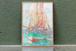 Lot de 3 aquarelles marines, signées Ghodrat Delbasteh
