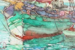 Lot de 3 aquarelles marines, signées Ghodrat Delbasteh