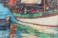 Lot de 3 aquarelles marines, signées Ghodrat Delbasteh