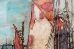 Lot de 3 aquarelles marines, signées Ghodrat Delbasteh