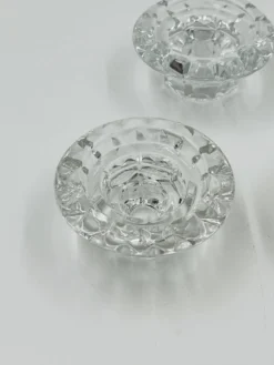Lot de 4 Bougeoirs Cristal Ciselé Bolsius France 70s