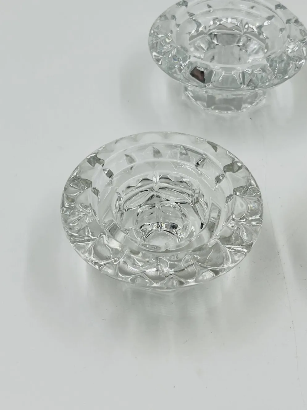 Lot de 4 Bougeoirs Cristal Ciselé Bolsius France 70s