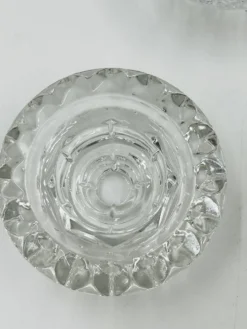 Lot de 4 Bougeoirs Cristal Ciselé Bolsius France 70s