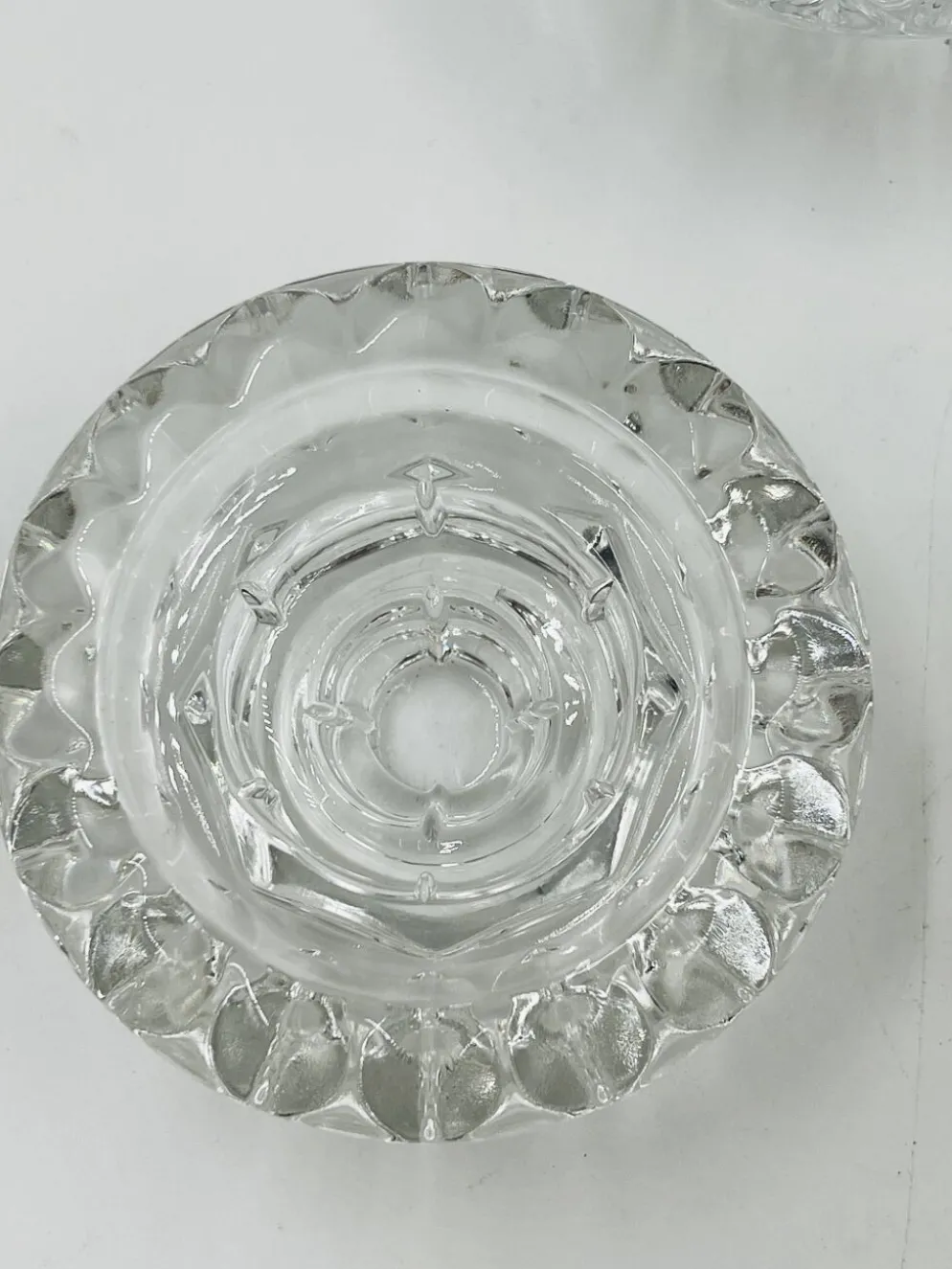 Lot de 4 Bougeoirs Cristal Ciselé Bolsius France 70s