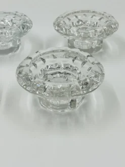Lot de 4 Bougeoirs Cristal Ciselé Bolsius France 70s