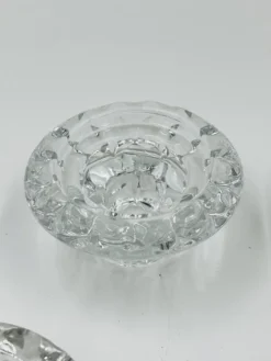 Lot de 4 Bougeoirs Cristal Ciselé Bolsius France 70s