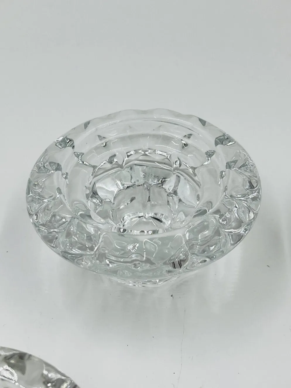 Lot de 4 Bougeoirs Cristal Ciselé Bolsius France 70s