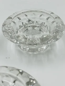 Lot de 4 Bougeoirs Cristal Ciselé Bolsius France 70s