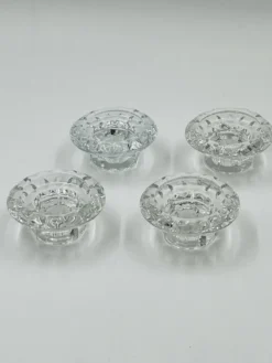 Lot de 4 Bougeoirs Cristal Ciselé Bolsius France 70s