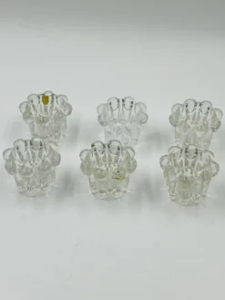 Lot de 6 bougeoirs fleurs vintage par VMC Reims - Années 60