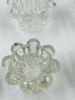 Lot de 6 bougeoirs fleurs vintage par VMC Reims - Années 60