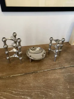 Lot de 4 bougeoirs s22 modulables nagel vintage 1970