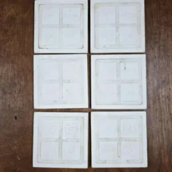Lot de 6 carreaux anciens gien 11x11 cm – faïence bleu blanc décor vintage