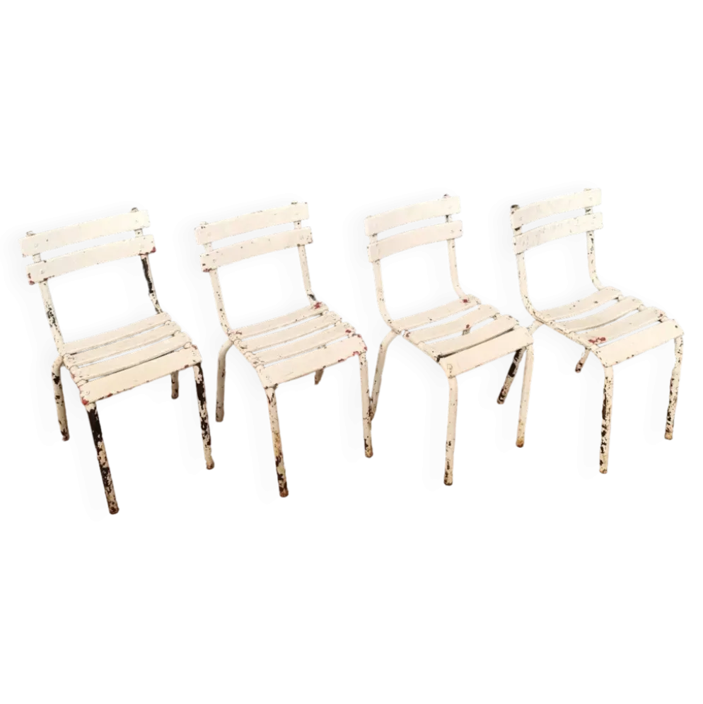 Lot de 4 chaises bistrot Tolix vintage