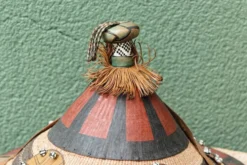 Lot de 3 chapeaux de paille et cuir, peuple Peul, Mali