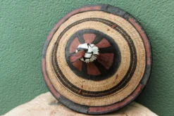 Lot de 3 chapeaux de paille et cuir, peuple Peul, Mali