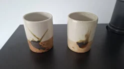Lot de deux mini vase Poterie La Colombe