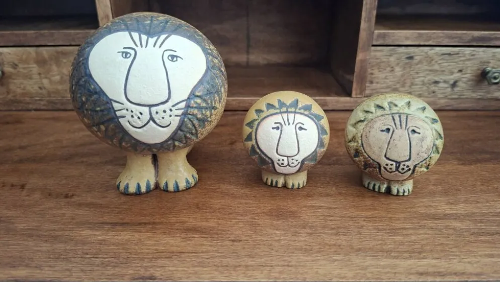 Lot de 3 lions en céramique Lisa larson/ Gustavsberg