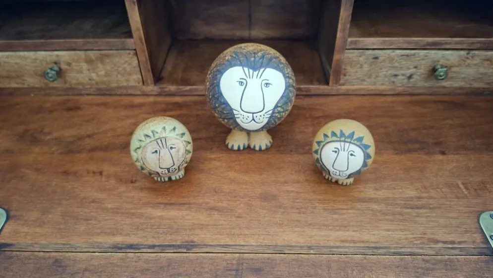Lot de 3 lions en céramique Lisa larson/ Gustavsberg