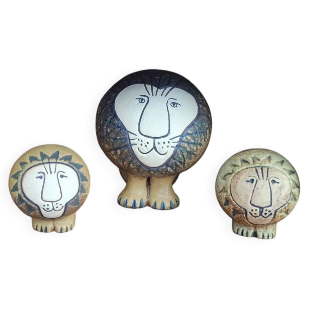 Lot de 3 lions en céramique Lisa larson/ Gustavsberg