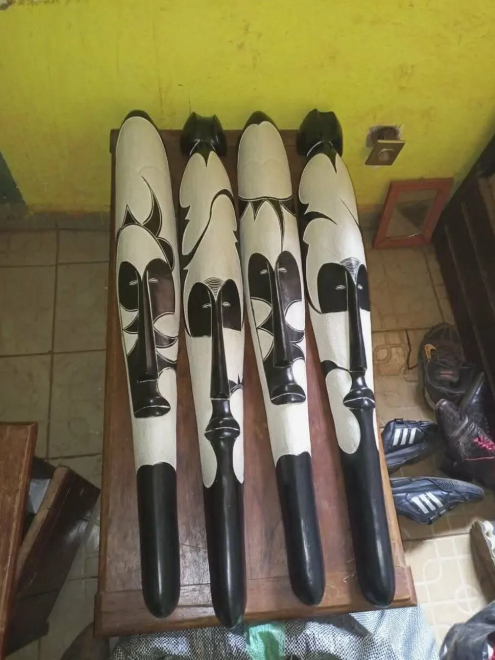 Lot de Masques Fang du Cameroun –Art Africain en Bois |Décoration Africaine