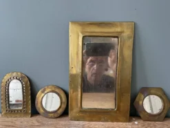 Lot de 4 miroirs en laiton vintage
