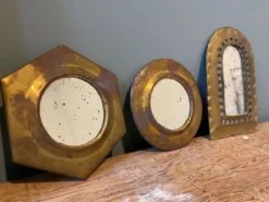Lot de 4 miroirs en laiton vintage
