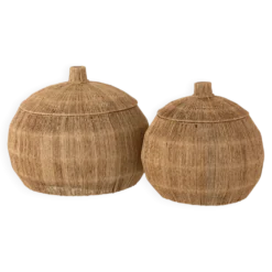 Lot de 2 paniers Dantya en jute naturel (55.5x55.5x45cm)
