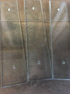 Lot de 5 plaques de propeté en verre biseauté GM