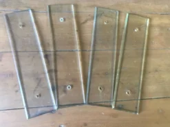 Lot de 4 plaques de propreté en verre biseauté GM