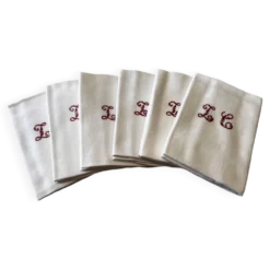 Lot de 6 serviettes de table anciennes