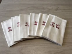 Lot de 6 serviettes de table anciennes