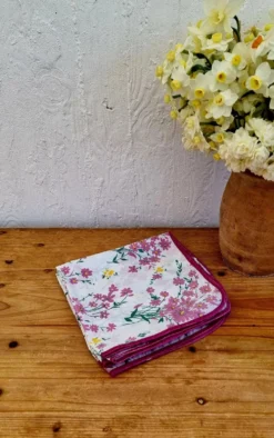 Lot de 5 serviettes de table des années 70