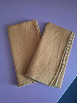 Lot de 2 serviettes de table en coton et lin Bouchara couleur camel ne